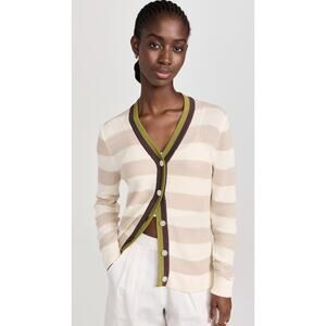 Kule The Raven Cardigan Striped Button Front Preppy Size XL